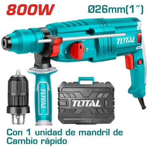 Marteau perforateur 800W 2 mandrins - TOTAL