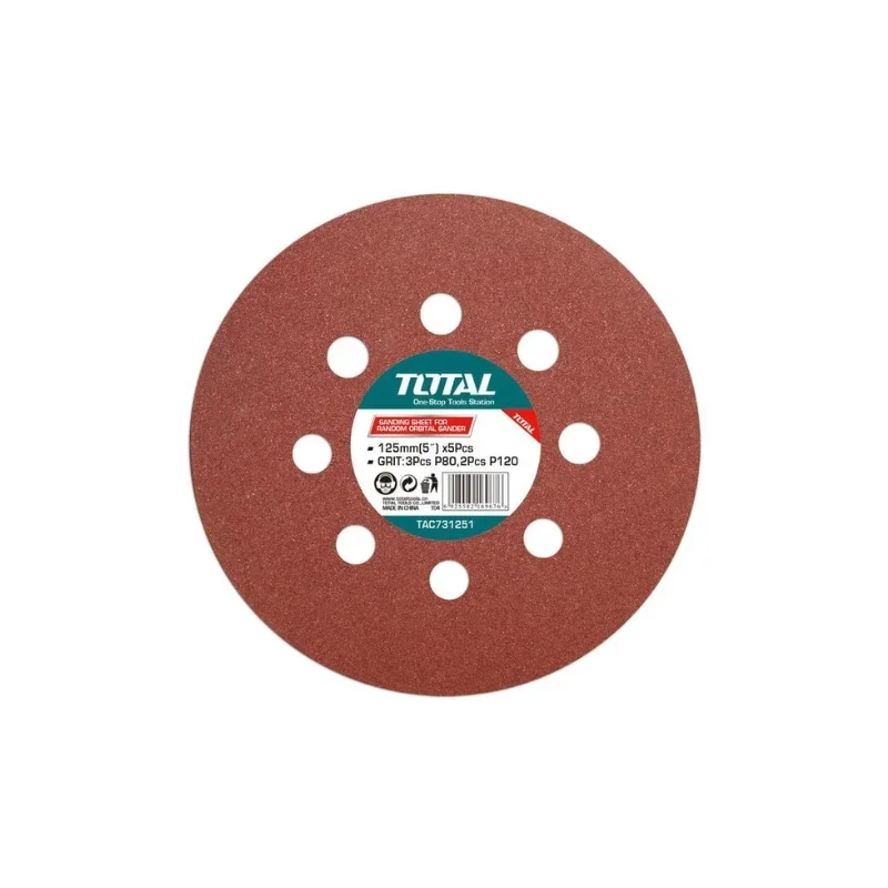 Feuille de ponçage pour ponceuse à orbite aléatoire TOTAL