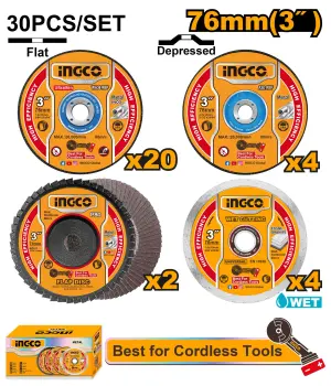 Jeu de disques de coupe et de meulage