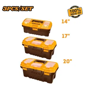 Jeu de 3 boîtes à outils en plastique PBXK0301 INGCO