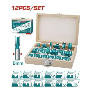 Set de fraises pour défonceuse 12 pièces TOTAL TACSR0121