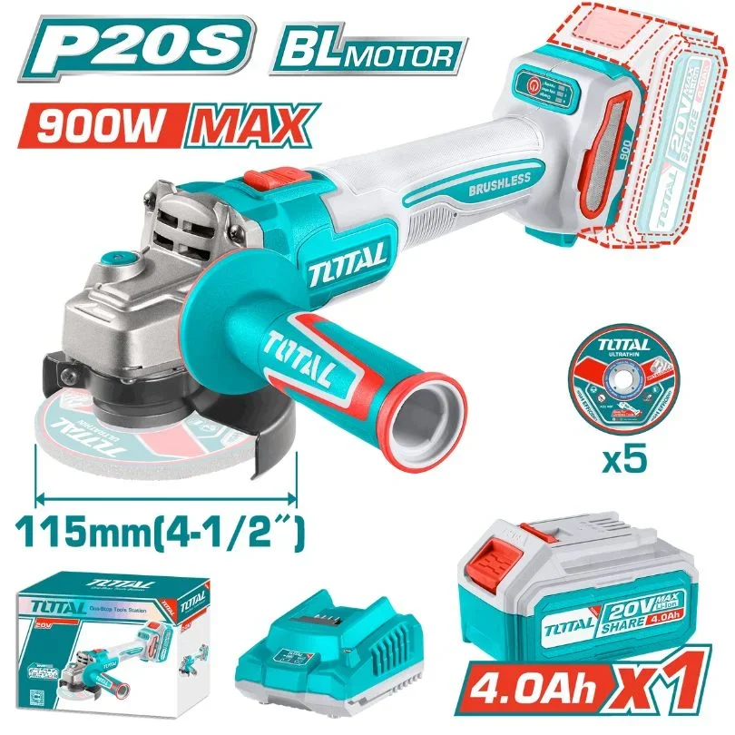 Meuleuse Sans Fil 115mm 900W - 1 batterie 20V 4Ah