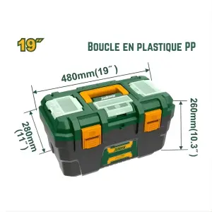 Boîte à outils en plastique de 19″ JDTB1319 JADEVER