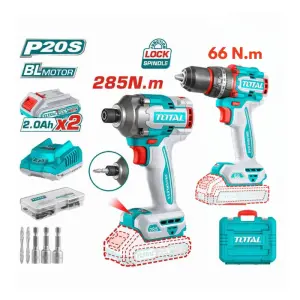 PACK TOTAL: Visseuse 285N.m Perceuse 20V 66N.m