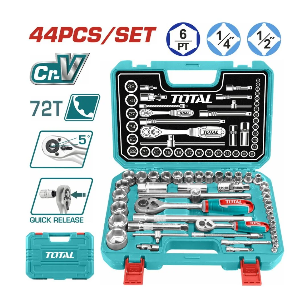 Ensemble de 44 douilles 1/4" + 1/2"