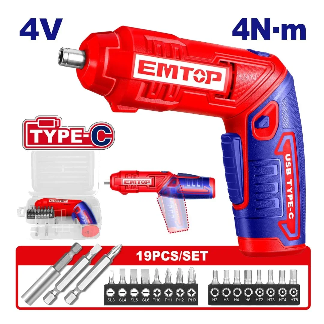 Tournevis électrique sans fil 4V - Type C EMTOP