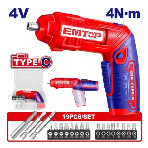 Tournevis électrique sans fil 4V - Type C EMTOP